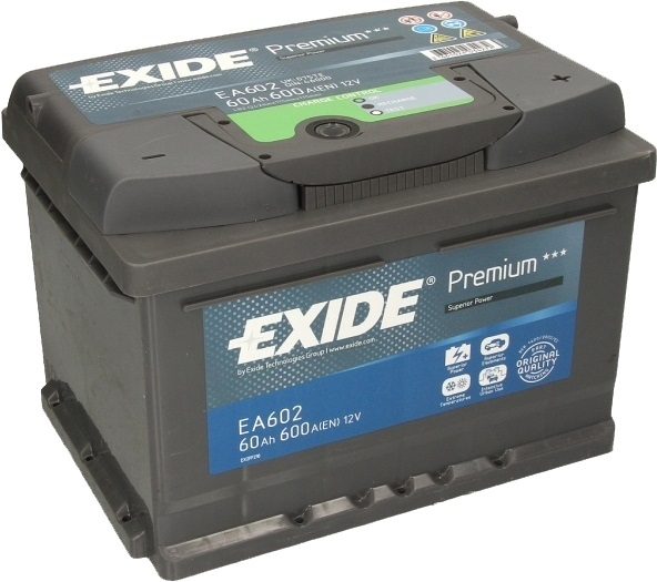 Аккумулятор Exide Premium EA602 (60 A/h), 600A R+