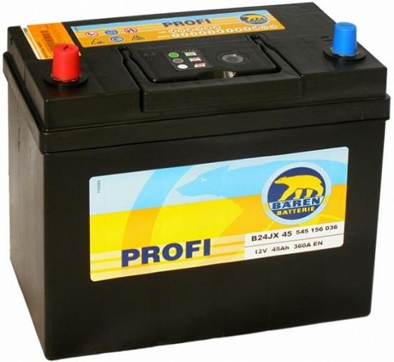 Аккумулятор Baren Profi JIS (45 A/h), 360А L+ 7905675